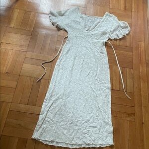 Free People Cream Lace Detail Top